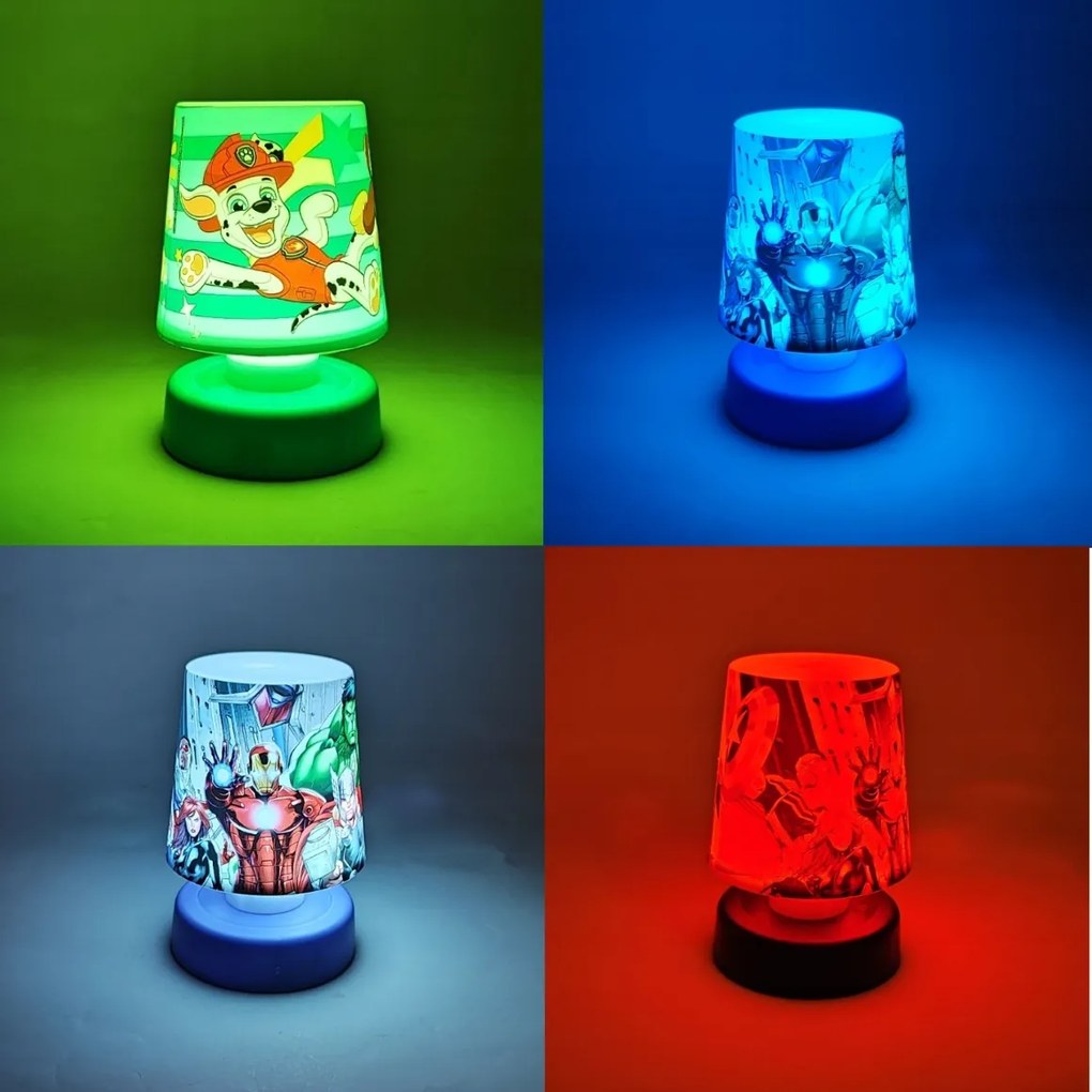 Lampa de noapte cu LED pentru copii AVENGERS 11 cm albastra