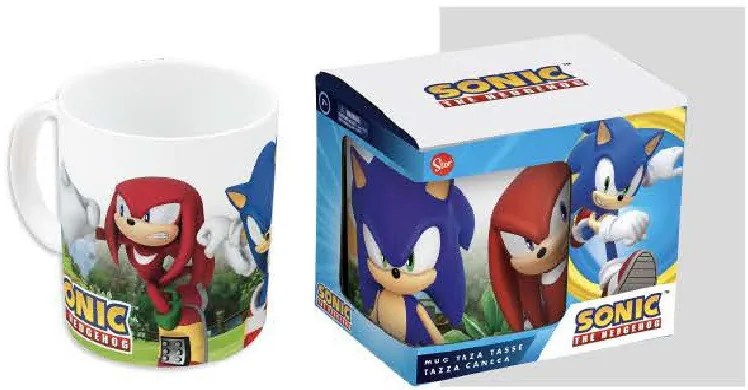 Sonic Ariciul Power Trio cană din porțelan 325 ml (11 oz) în cutie de cadou