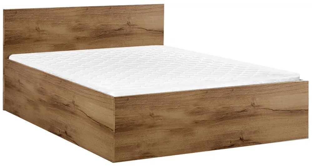 Pat SOFIA 180 x 200 cm, stejar artisan Saltele: Cu saltele Deluxe 10 cm, Somiera pat: Fara somiera