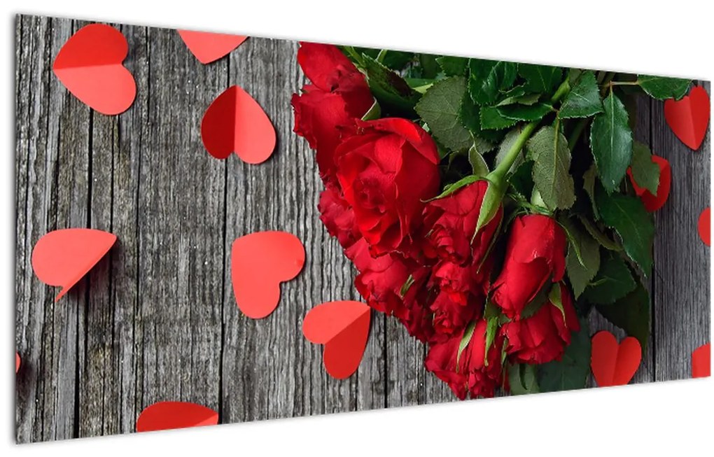 Tablou - cu buchet de flori (120x50 cm)