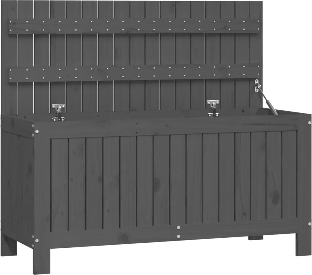 vidaXL Cutie de depozitare grădină, gri, 108x42,5x54 cm lemn masiv pin