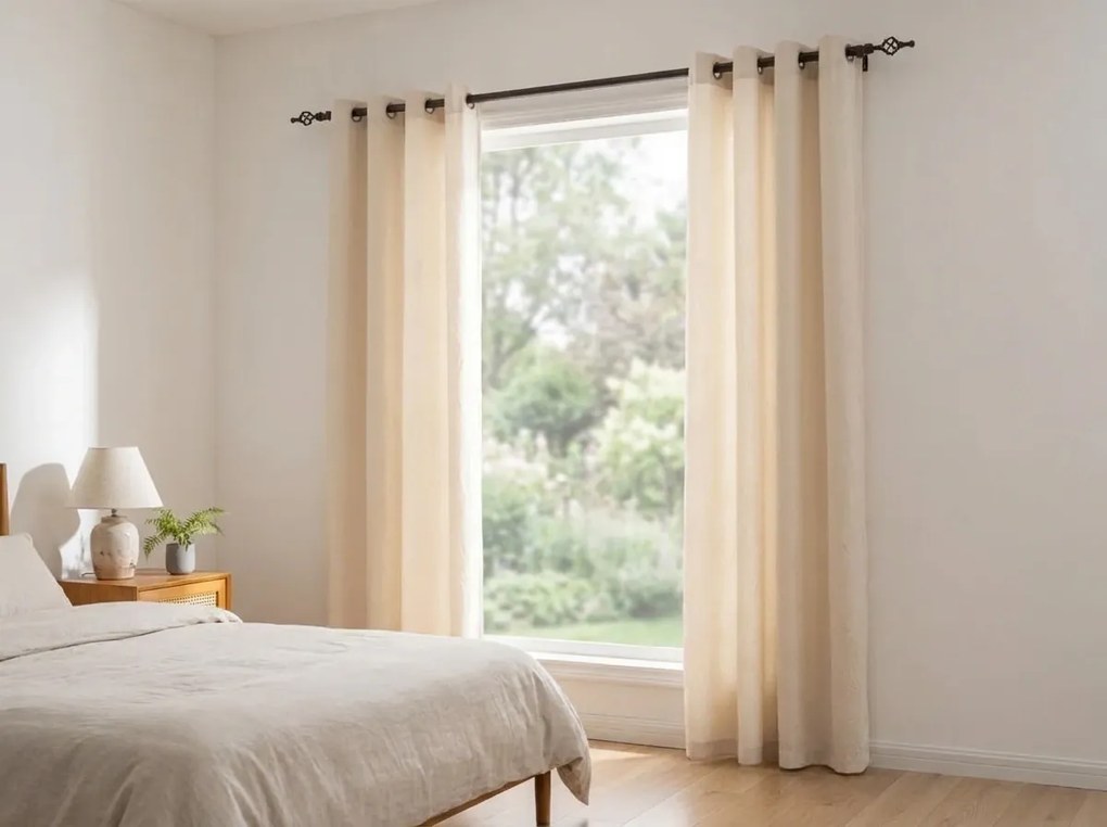 Draperie opaca DUNES VELVET 140x250 cm, crem Agatat: Inele metalice