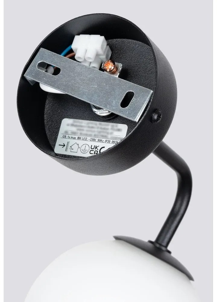 Aplică de perete neagră-albă Beam – Sollux