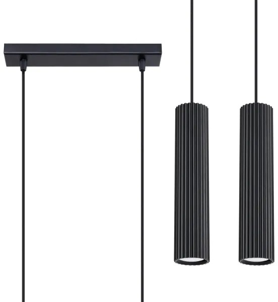 Lustră pe cablu Sollux SL.1574 KARBON 2xGU10/10W/230V negru