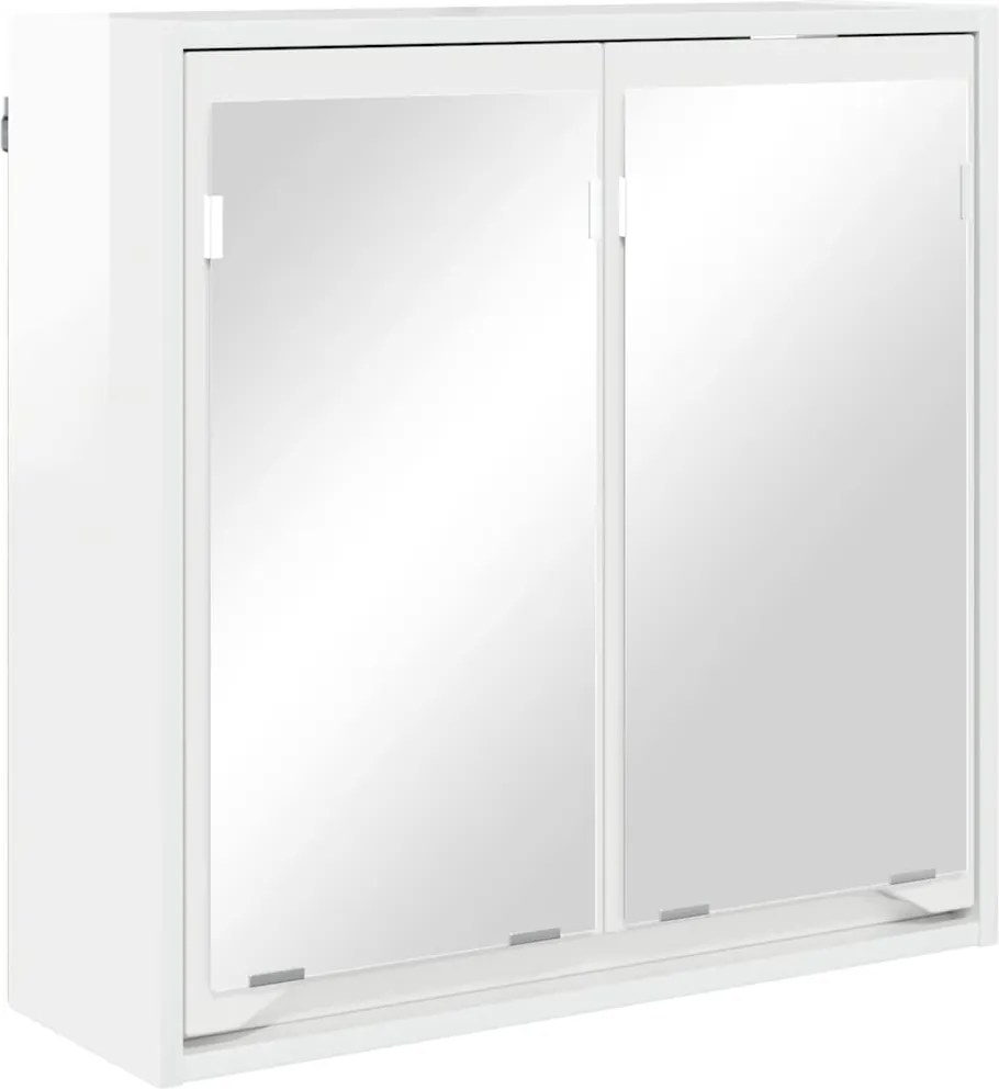 vidaXL Dulap cu oglindă pentru baie cu raft Alb lucios 60 x 20 x 60 cm