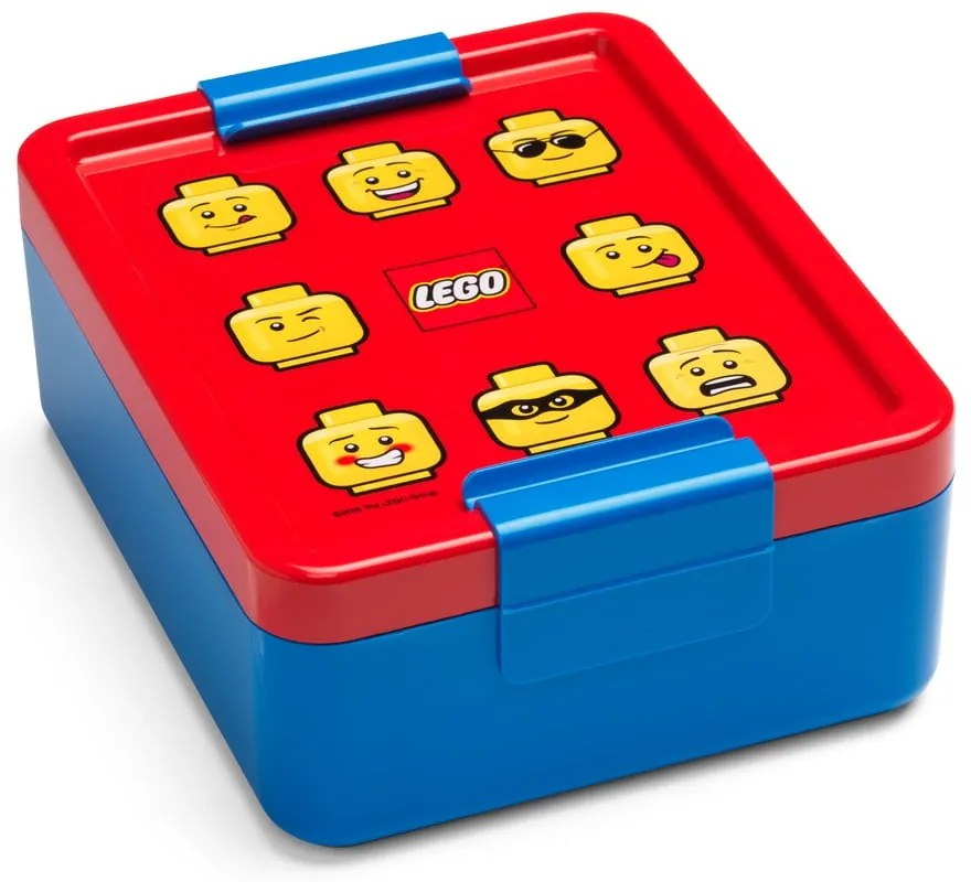 Set caserolă pentru gustări și sticlă LEGO® Iconic, roșu-albastru