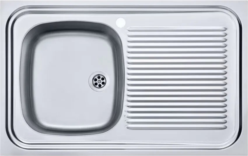 Chiuveta bucatarie inox Franke Simplex 80x50 cm cu 1 cuva cu picurator dreapta finisaj texturat