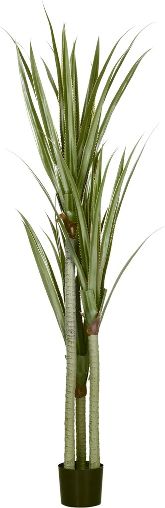 HOMCOM Yucca Artificială de 190 cm, Plantă Artificială cu 39 de Frunze pentru Decor Acasă, Birou, Grădină Ø17x190 cm Verde | Aosom Romania