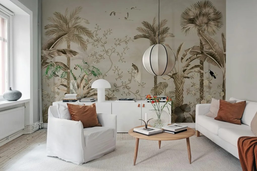 Tapet Magnolia Jungle, Beige, Rebel Walls