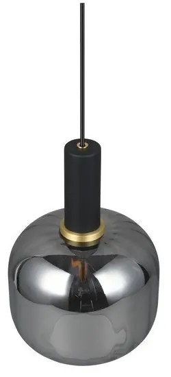 Lustră neagră cu abajur din sticlă ø 20 cm Diva – Trio