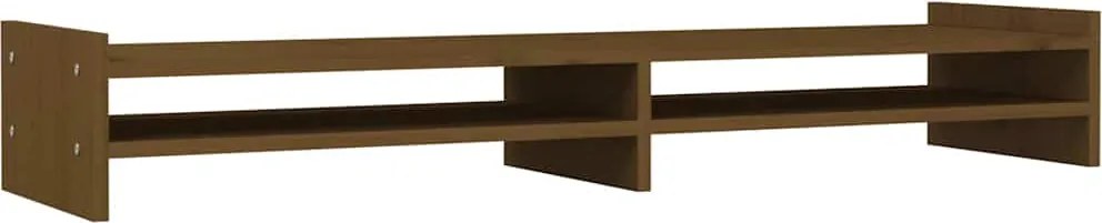 vidaXL Suport pentru monitor, maro miere, 100x27x15 cm, lemn masiv pin