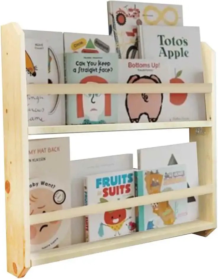 Raft organizator carti si caiete 100×49×7.5 cm – lemn natur, Ori A-620