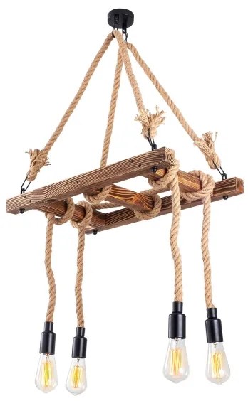 Lustră suspendată pe cablu EREBOS, 4 x E27, max. 40 W, 230 V, maro