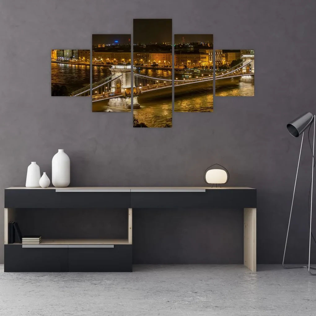 Tablou orașului nocturn (125x70 cm), în 40 de alte dimensiuni noi