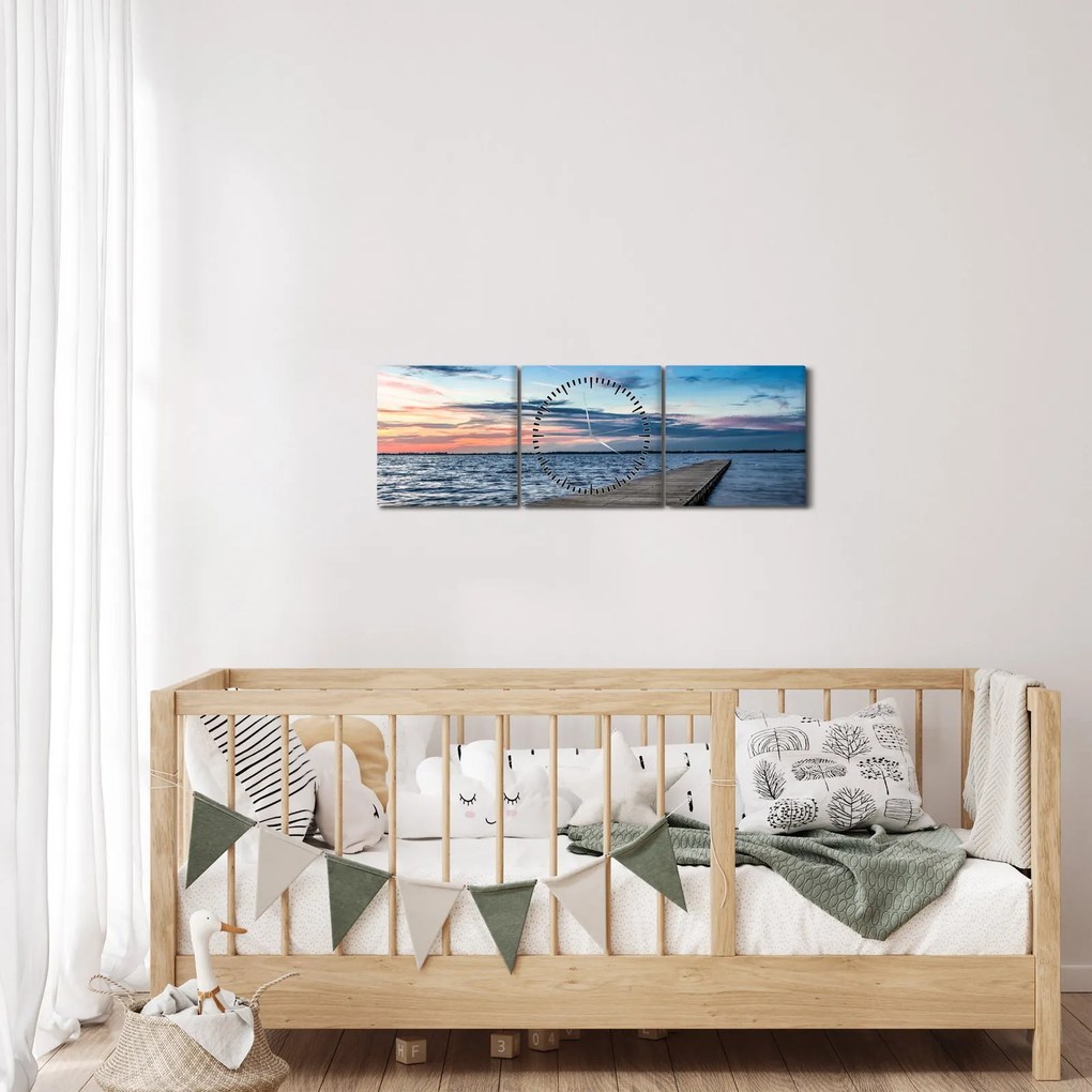 Tablou - Ponton (cu ceas) (90x30 cm)