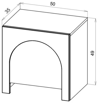 Noptieră NIO cașmir/bej