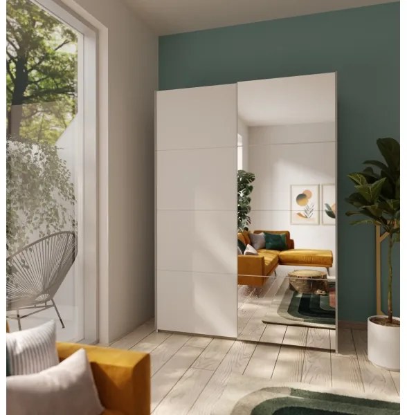 Dulap cu oglindă KARO, 150 x 210 cm, alb