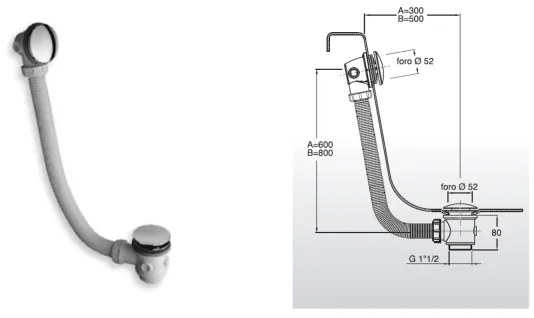 Set de cadă Bruckner CLICK-CLACK alb/crom lucios