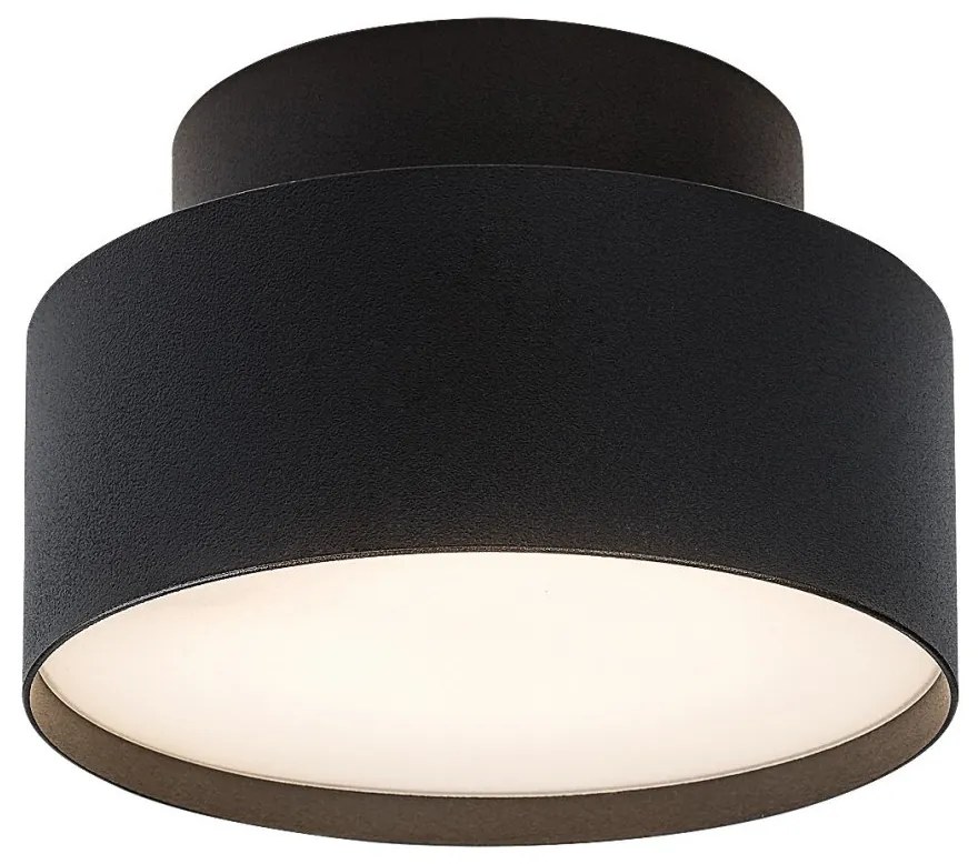 Mini Plafoniera LED cu lumina ambientala in sus Ovidia negru D-14cm