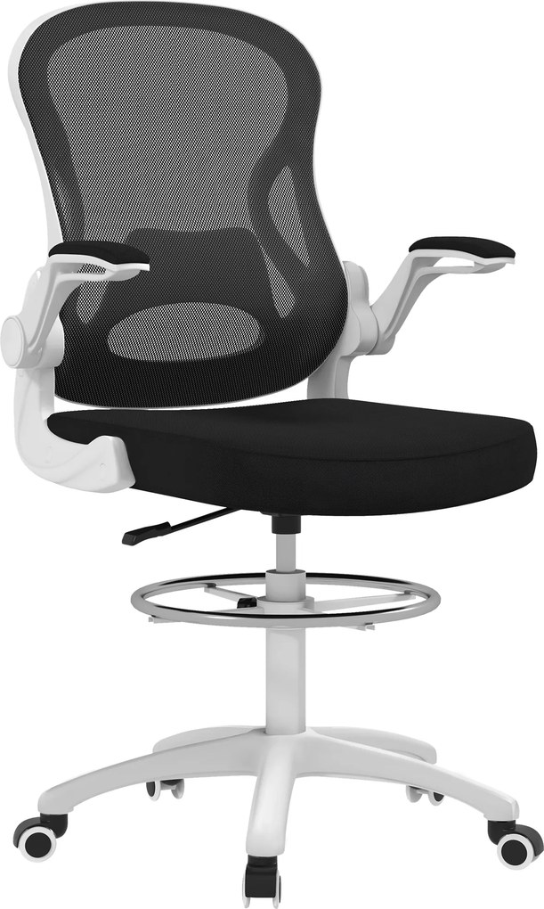 Vinsetto Scaun Ergonomic de Lucru, Cotiere Rabatabile, Suport Lombar, Confort și Design Modern, Ideal pentru Birou | Aosom Romania