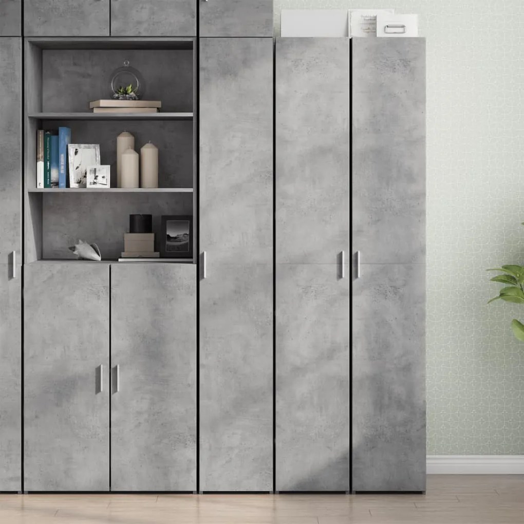 vidaXL Dulap înalt, gri beton, 30x42,5x185 cm, lemn prelucrat