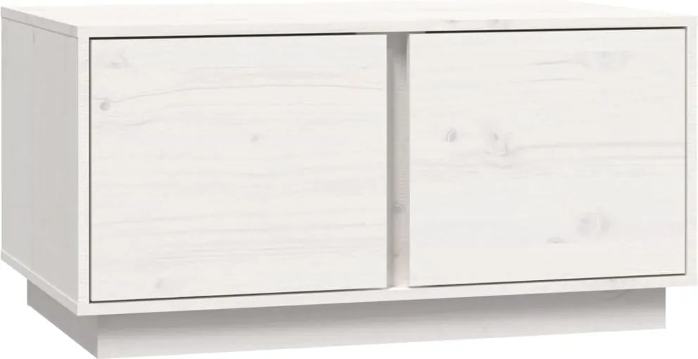 vidaXL Măsuță de cafea, alb, 80x50x40 cm, lemn masiv de pin