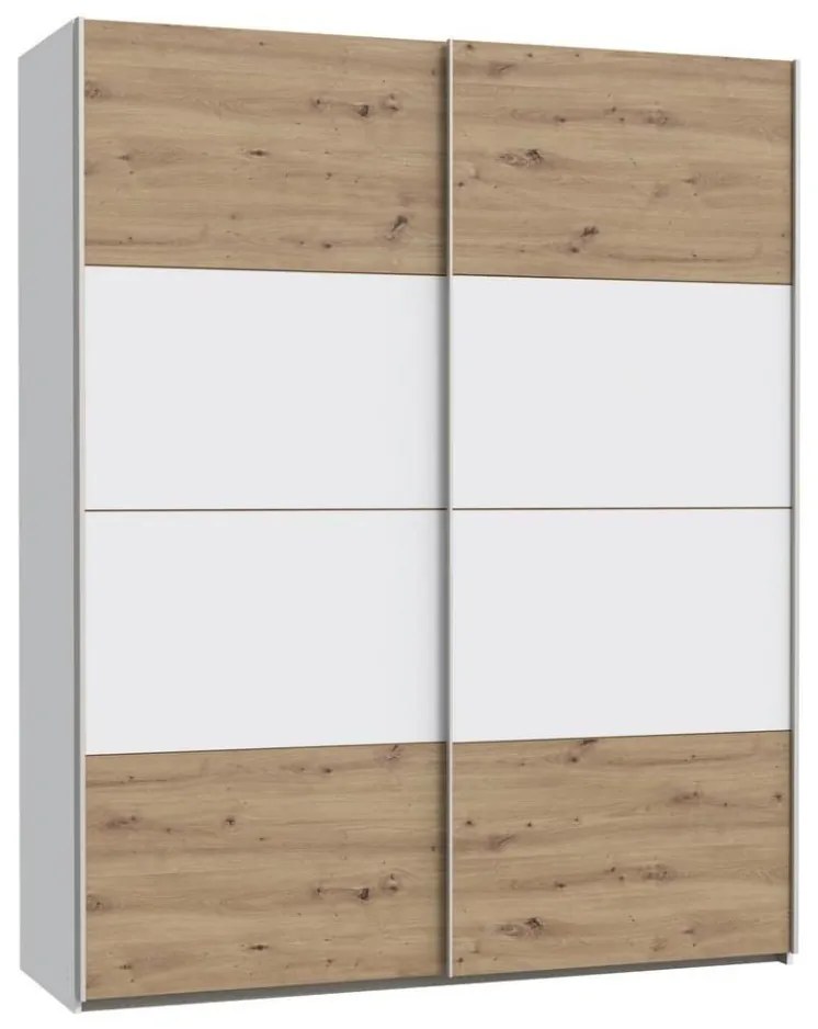 Dulap KARO 170 x 210 cm, alb/stejar artisan