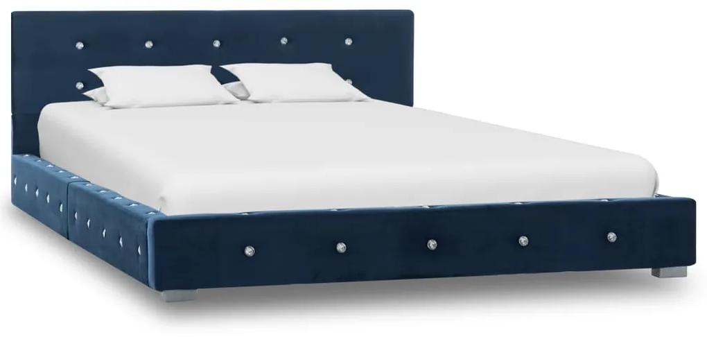 280393 vidaXL Cadru de pat, albastru, 120 x 200 cm, catifea