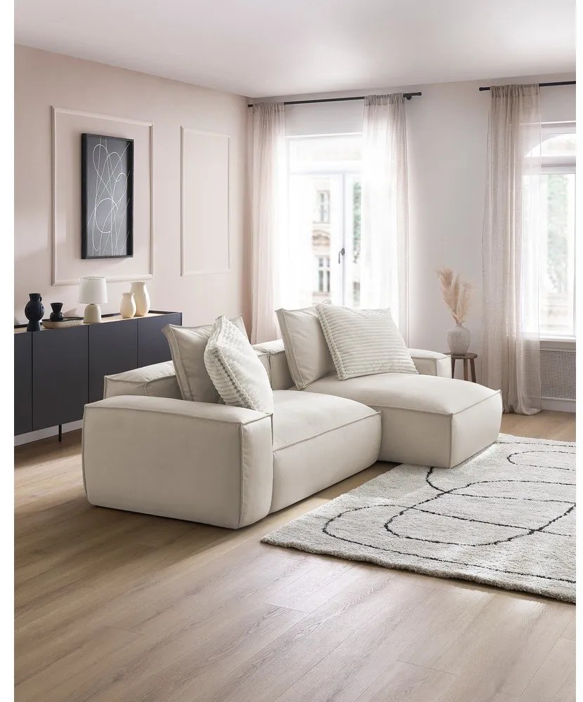 Colțar bej cu tapițerie din imitație de piele (cu colț variabil) Boheme – Bobochic Paris