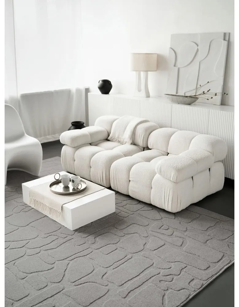Covor gri din lână 200x300 cm Morphic Dunes – Agnella