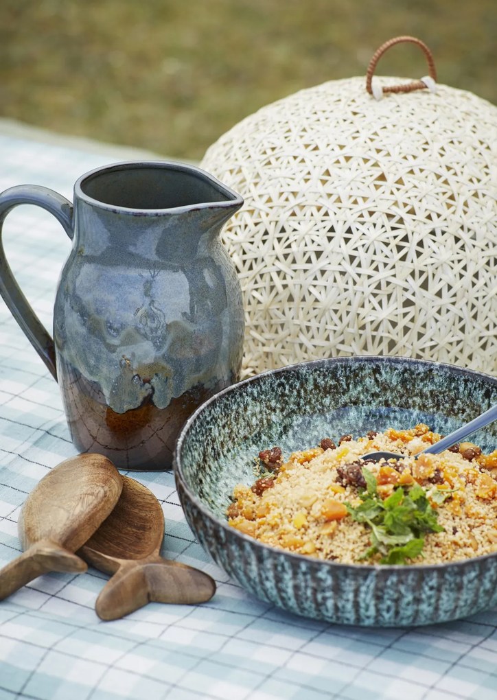Set 2 platouri pentru servire în formă de pești din lemn de mango sculptat manual, L16 cm, „Mango Fish Serving Set"