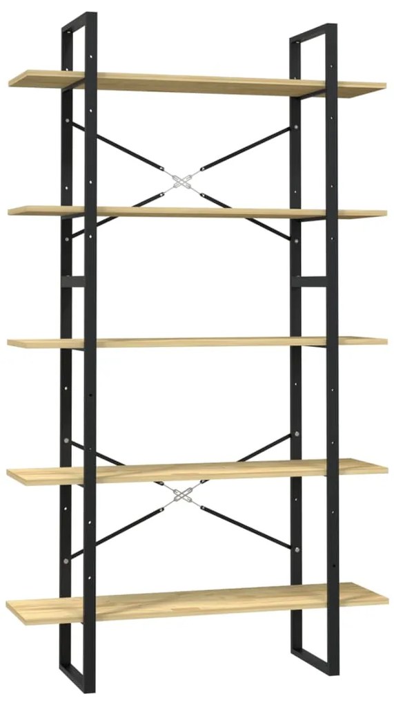 vidaXL Bibliotecă cu 5 rafturi, 100x30x175 cm, lemn masiv de pin
