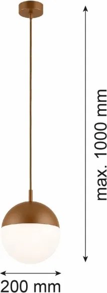 Argon 8998 - Lampă suspendată de exterior LIV, 1x E27 / 15W / 230V, IP44, maro