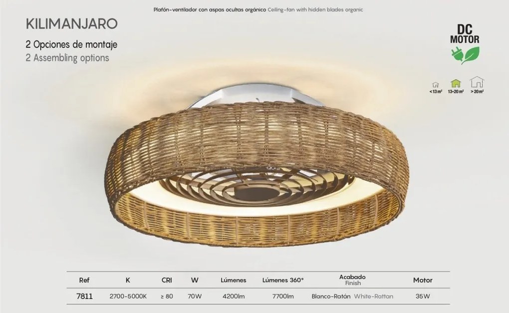 Lustra LED cu Ventilator si telecomanda KILIMANJARO