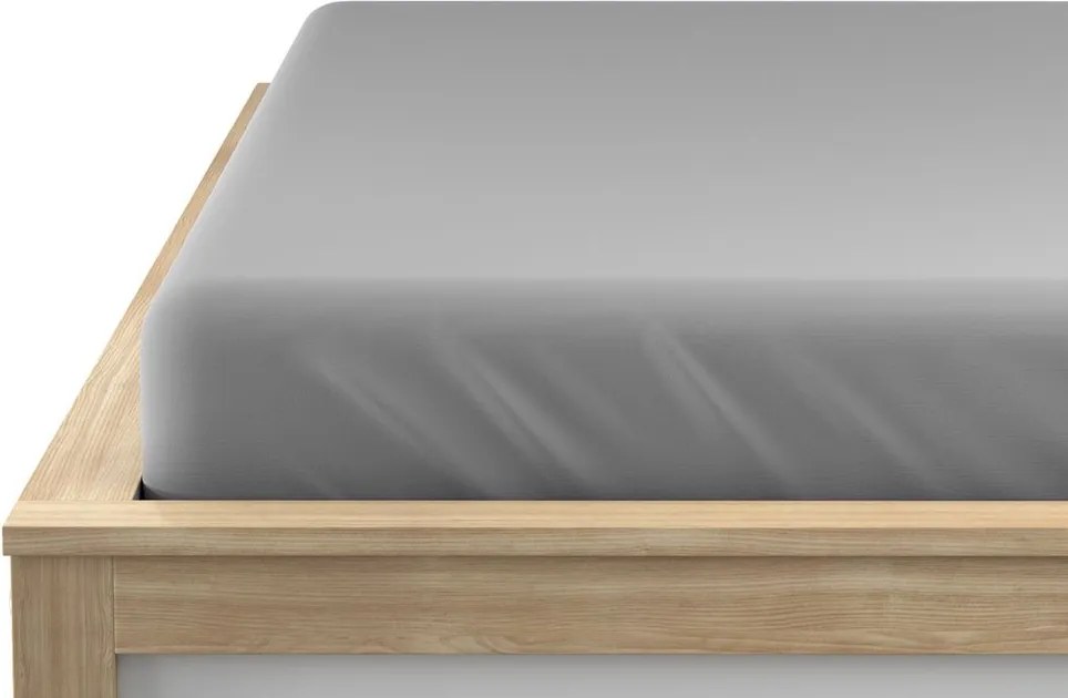 Cearsaf jersey cu lycra gri deschis 180 x 200 cm