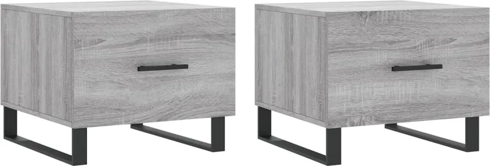 vidaXL Măsuțe de cafea, 2 buc., gri sonoma, 50x50x40 cm, lemn compozit