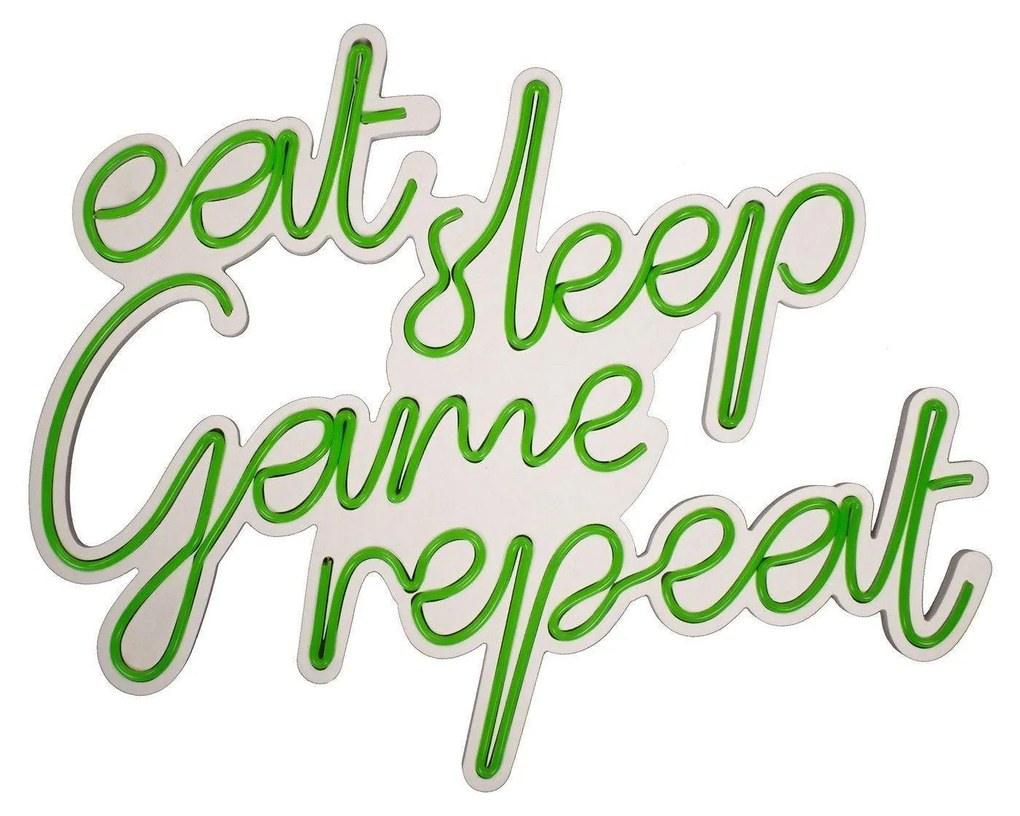 Aplica de Perete Neon eat sleep game repeat, 51 x 41 cm