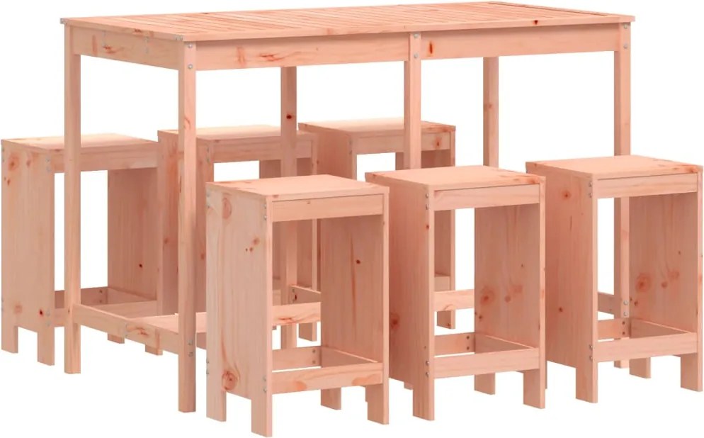 vidaXL Set bar de grădină, 7 piese, lemn masiv douglas