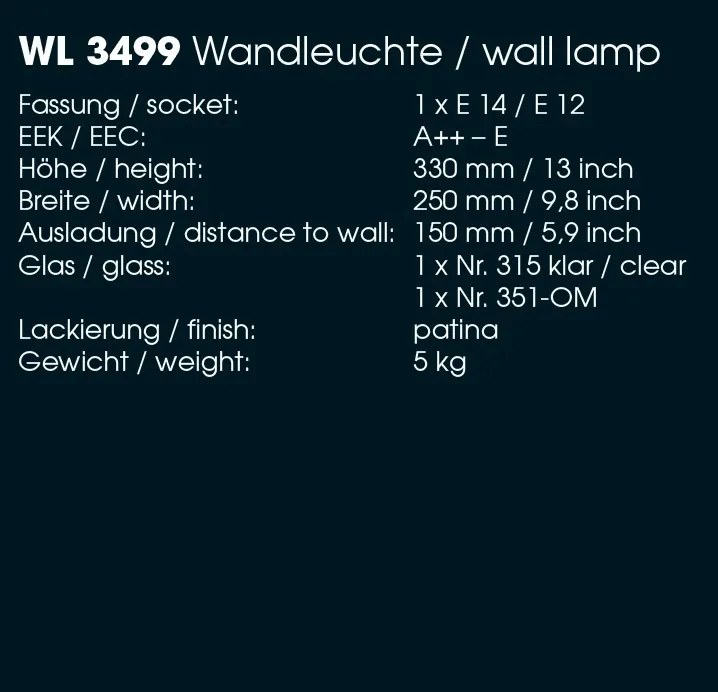 Aplica design rustic din fier forjat WL 3499