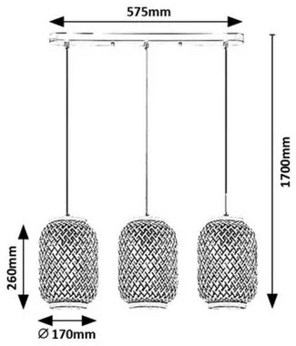 Lustră Rabalux 72093 Adalla, negru