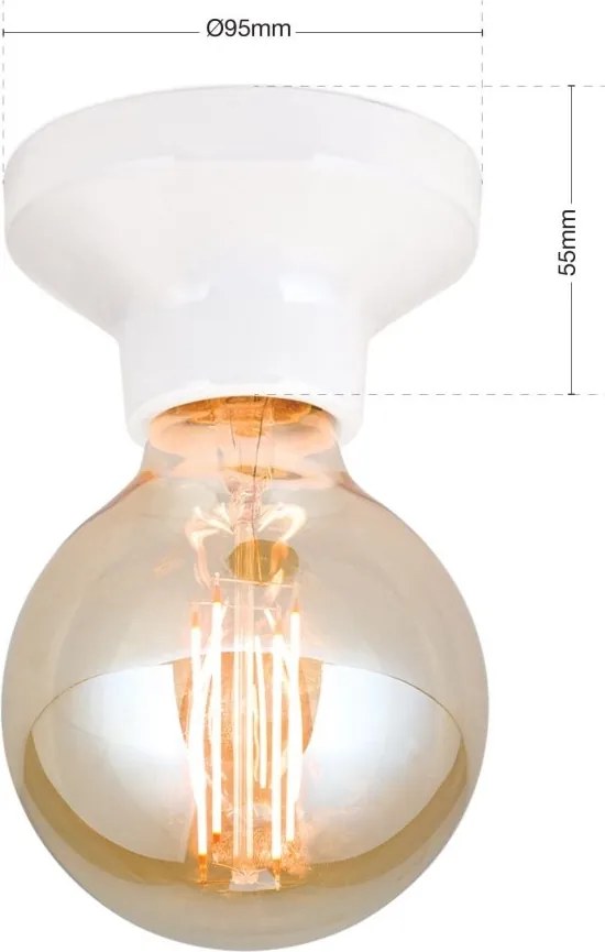 Mini Plafoniera din ceramica alba FROST