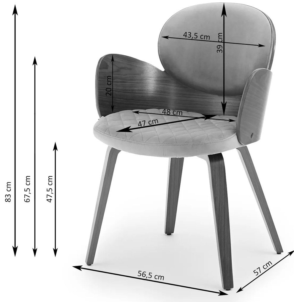 Scaun Aimee K (bej + nuc). Promo -8%. 1110883