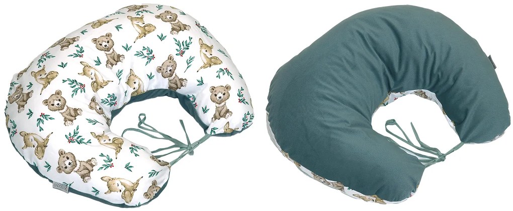Perna pentru gravide si alaptare, husa detasabila cu fata dubla, bumbac si catifea, si umplutura antialergica BabySoft  , Teddy Khaki, Amy