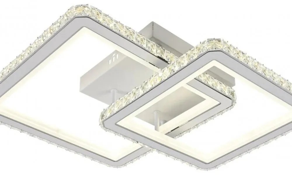 Lustra LED Cu Telecomanda, Elit's Cristal, EsnR9005-1+1, 146W, Alb