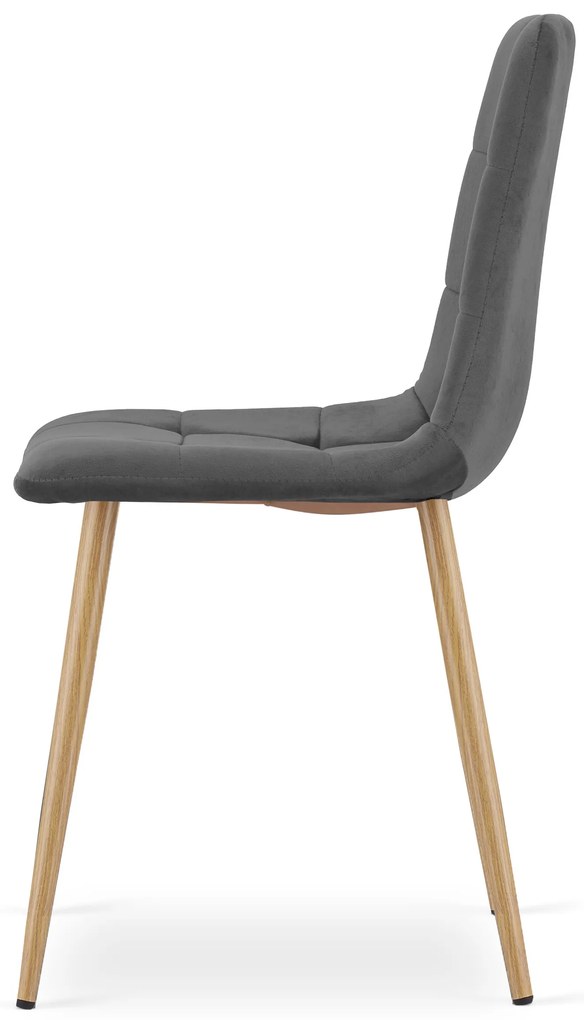 Scaun de catifea gri inchis KARA