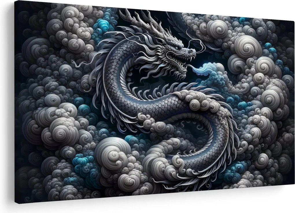 Tablou – Dragon în fum (90x60 cm)