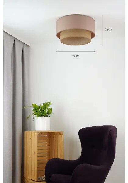 Plafonieră Duolla BOHO 1xE27/15W/230V d. 45 cm bej/maro