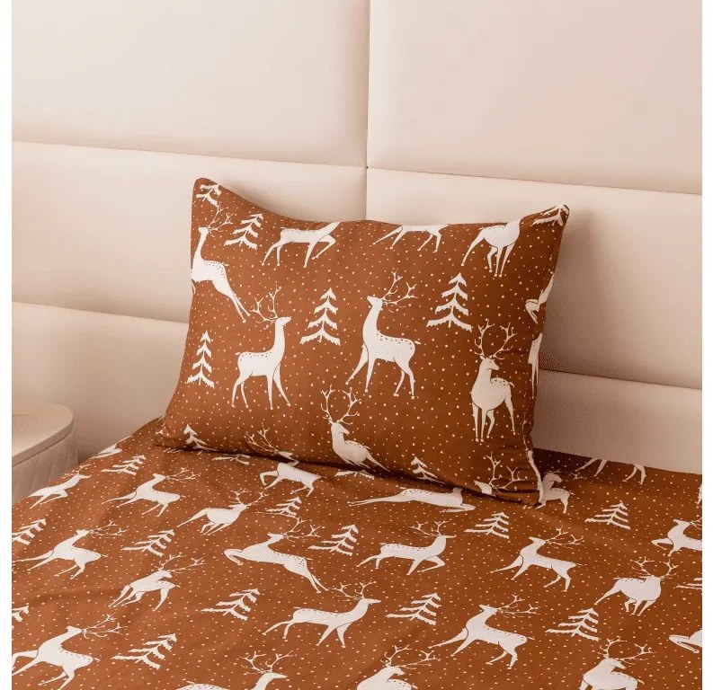 Lenjerie de pat din microfibra WHITE DEER maro Dimensiune lenjerie de pat: 70 x 90 cm | 140 x 200 cm