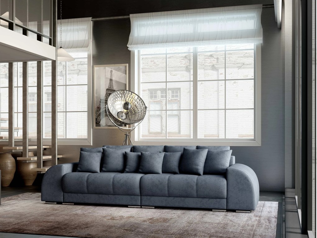 Canapea extensibilă dumonde cu 2 lăzi de depozitare si sezut confortabil din spuma high-density, Verona Enjoy Antracit 310x100 cm