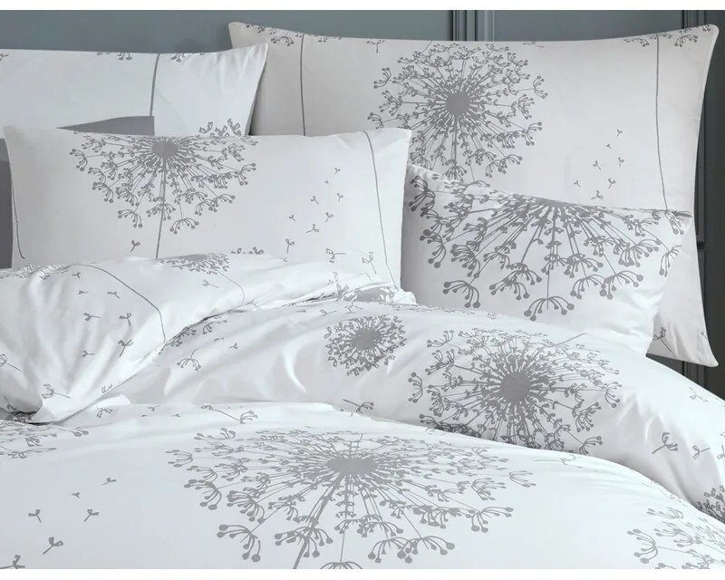 BedTex Lenjerie de pat din bumbac Pampeliška gri,220 x 200 cm, 2 bucăți 70 x 90 cm